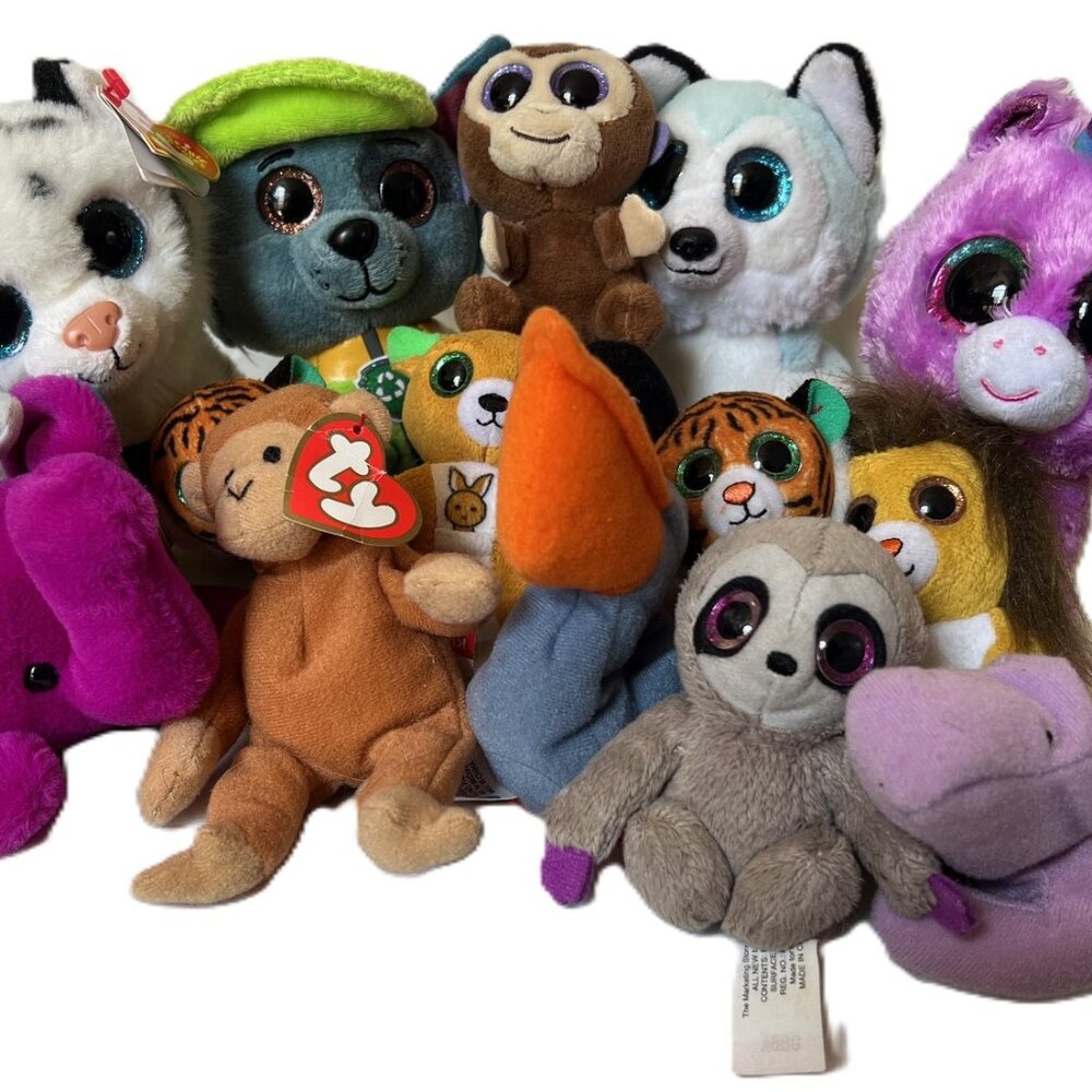 TY Beanie Babies Lot 17 Includes key chain minis Tundra Thunder Paw Patrol Rocky